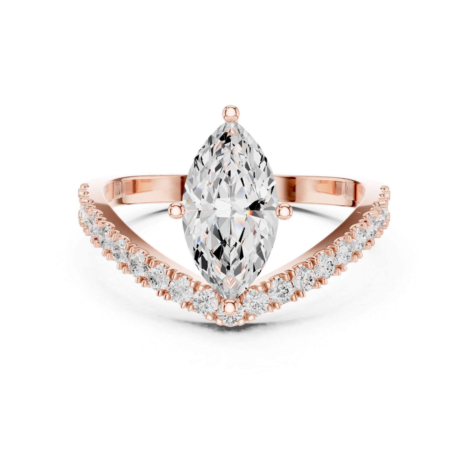 Gold Ring DDLR-1105, Rose Gold, view 4