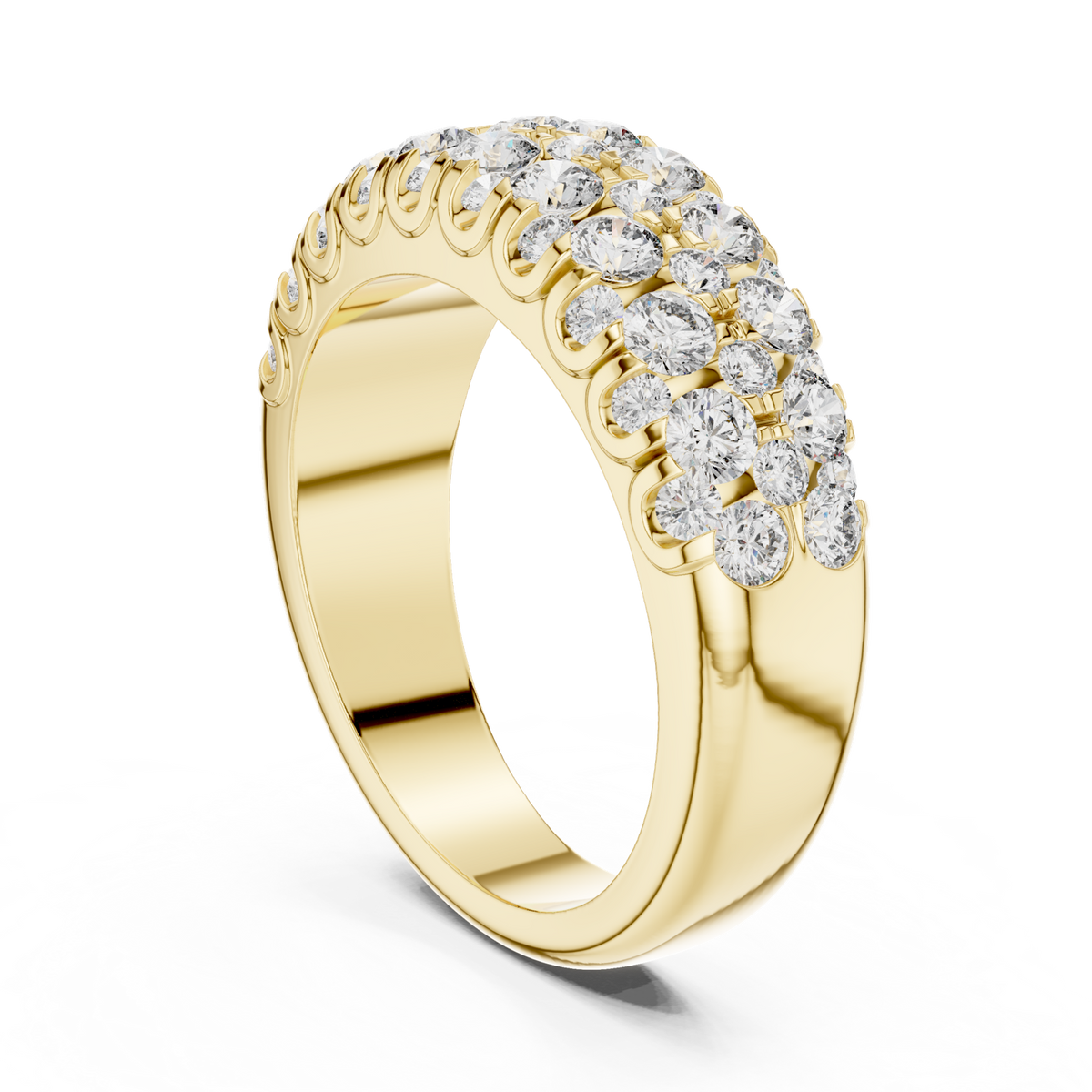 14K Solid Gold Lab Diamond Eternity Ring, Yellow Gold, view 1