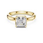 Gold Jewelry, Asscher center stone, Yellow Gold, view 4