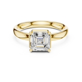 Gold Jewelry, Asscher center stone, Yellow Gold, view 4