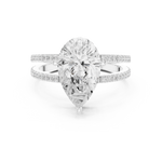 Gold Jewelry L36-13, Pear center stone, White Gold, view 4