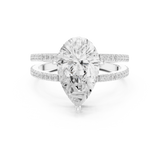 Gold Jewelry L36-13, Pear center stone, White Gold, view 4