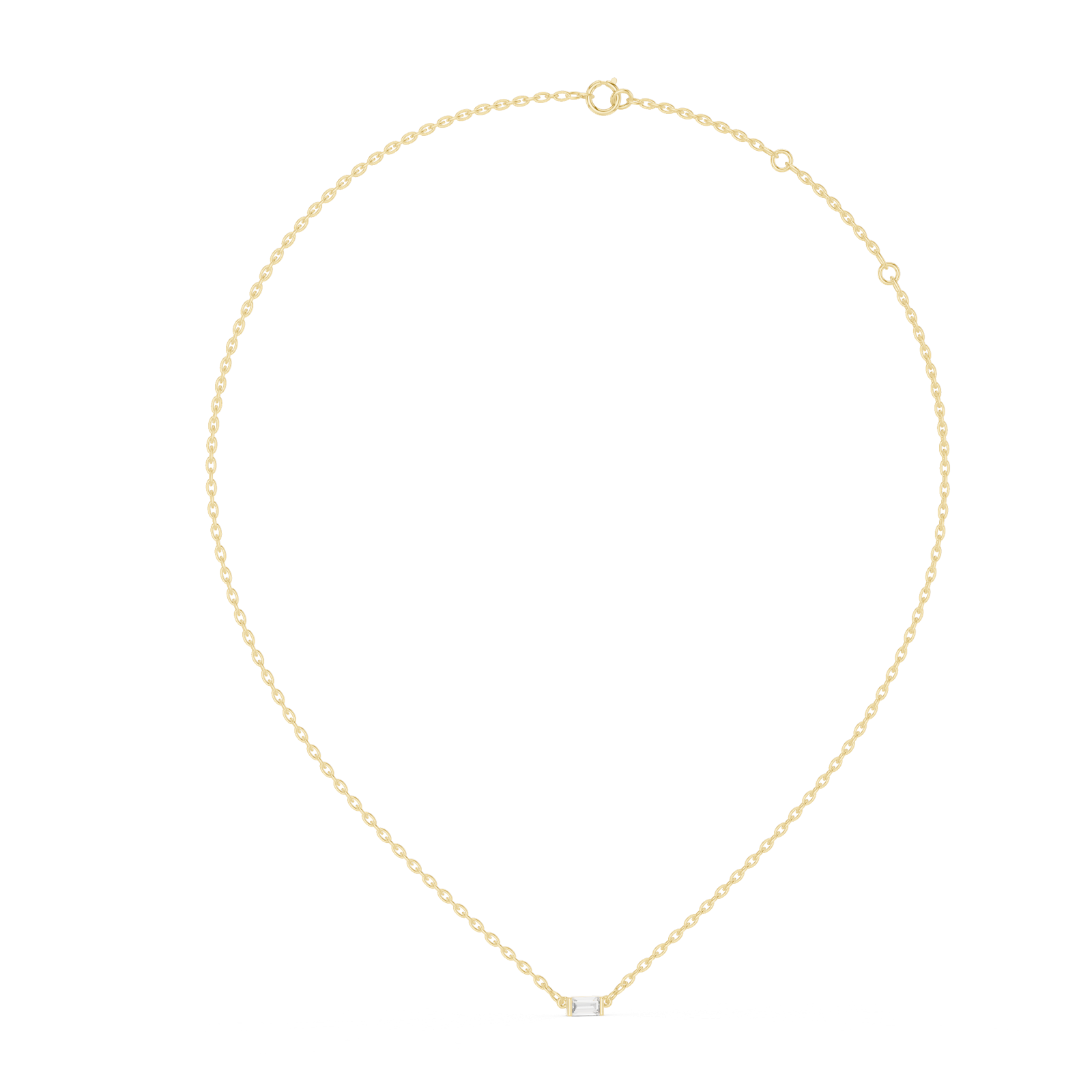 14K Solid Gold Lab Diamond Solitaire Pendant Necklace, Yellow Gold, view 1