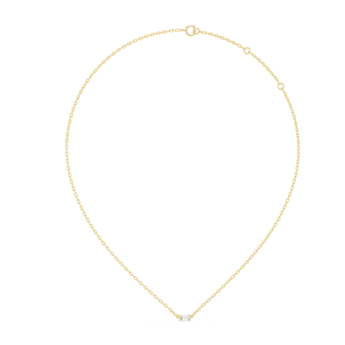 14K Solid Gold Lab Diamond Solitaire Pendant Necklace, Yellow Gold, view 1