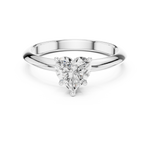 Gold Jewelry L36-6, Heart center stone, White Gold, view 4