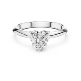 Gold Jewelry L36-6, Heart center stone, White Gold, view 4