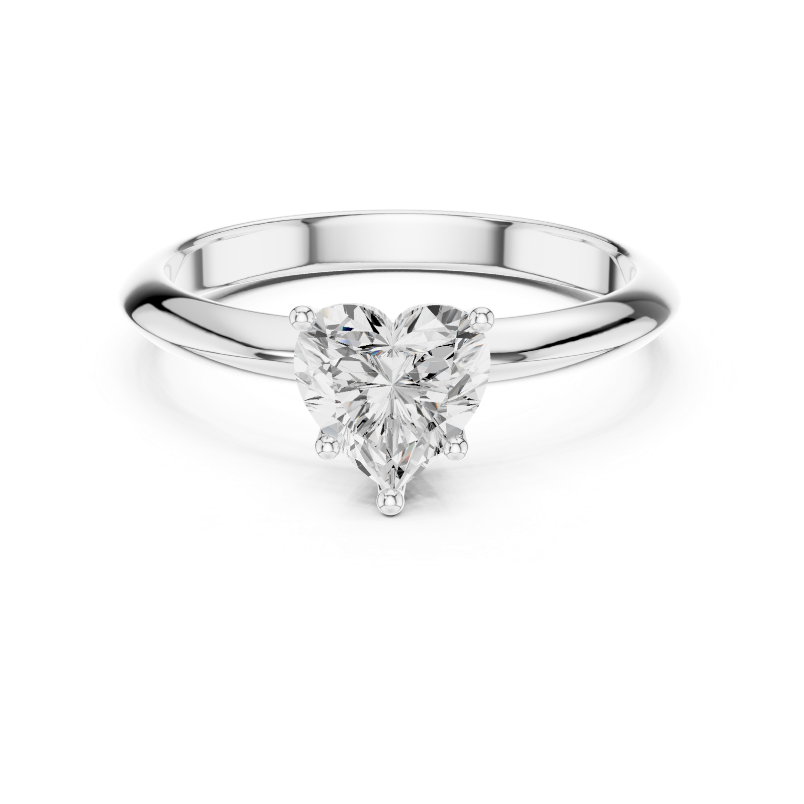 Gold Jewelry L36-6, Heart center stone, White Gold, view 4