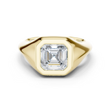 Gold Jewelry L36-4, Asscher center stone, Yellow Gold
