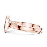 Gold Jewelry L36-3, Emerald center stone, Rose Gold, view 3