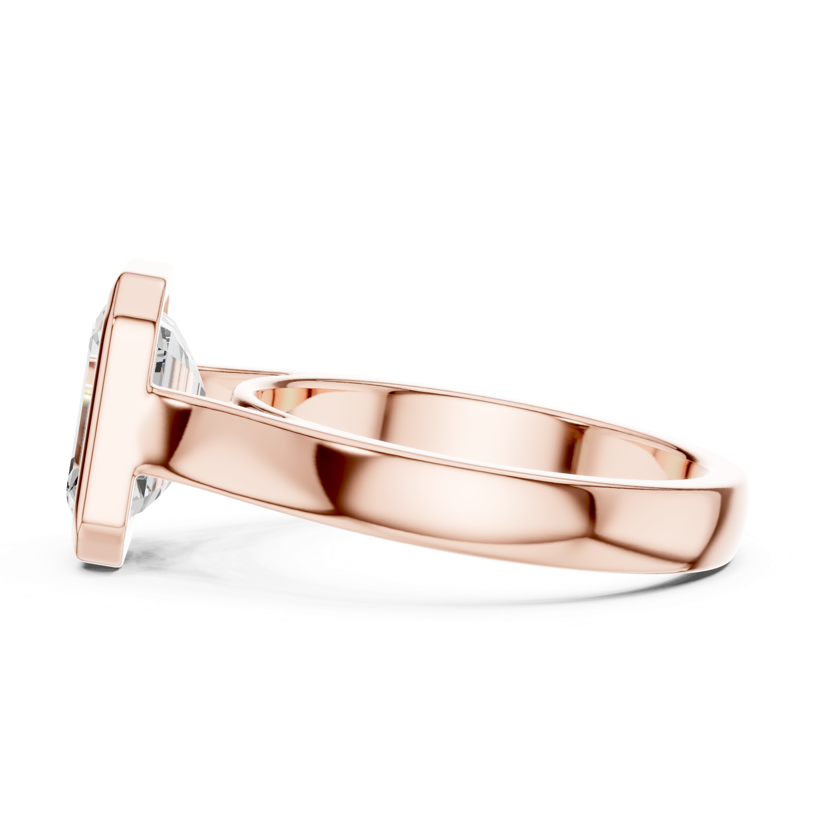 Gold Jewelry L36-3, Emerald center stone, Rose Gold, view 3