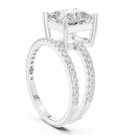 Gold Jewelry L35-39, Princess center stone, White Gold, view 1