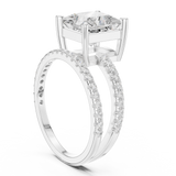 Gold Jewelry L35-39, Princess center stone, White Gold, view 1