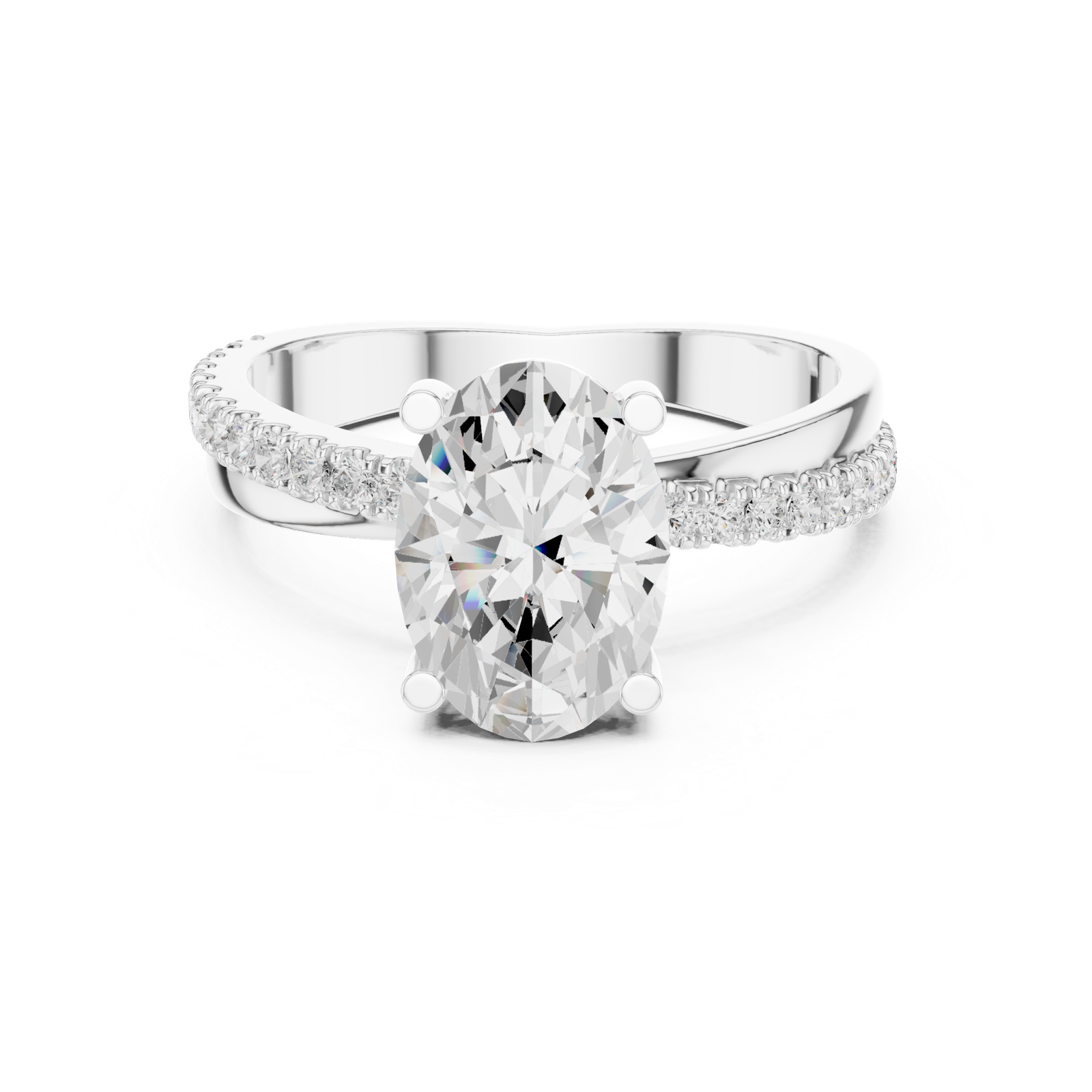 Gold Ring DDLR-358, White Gold, view 4