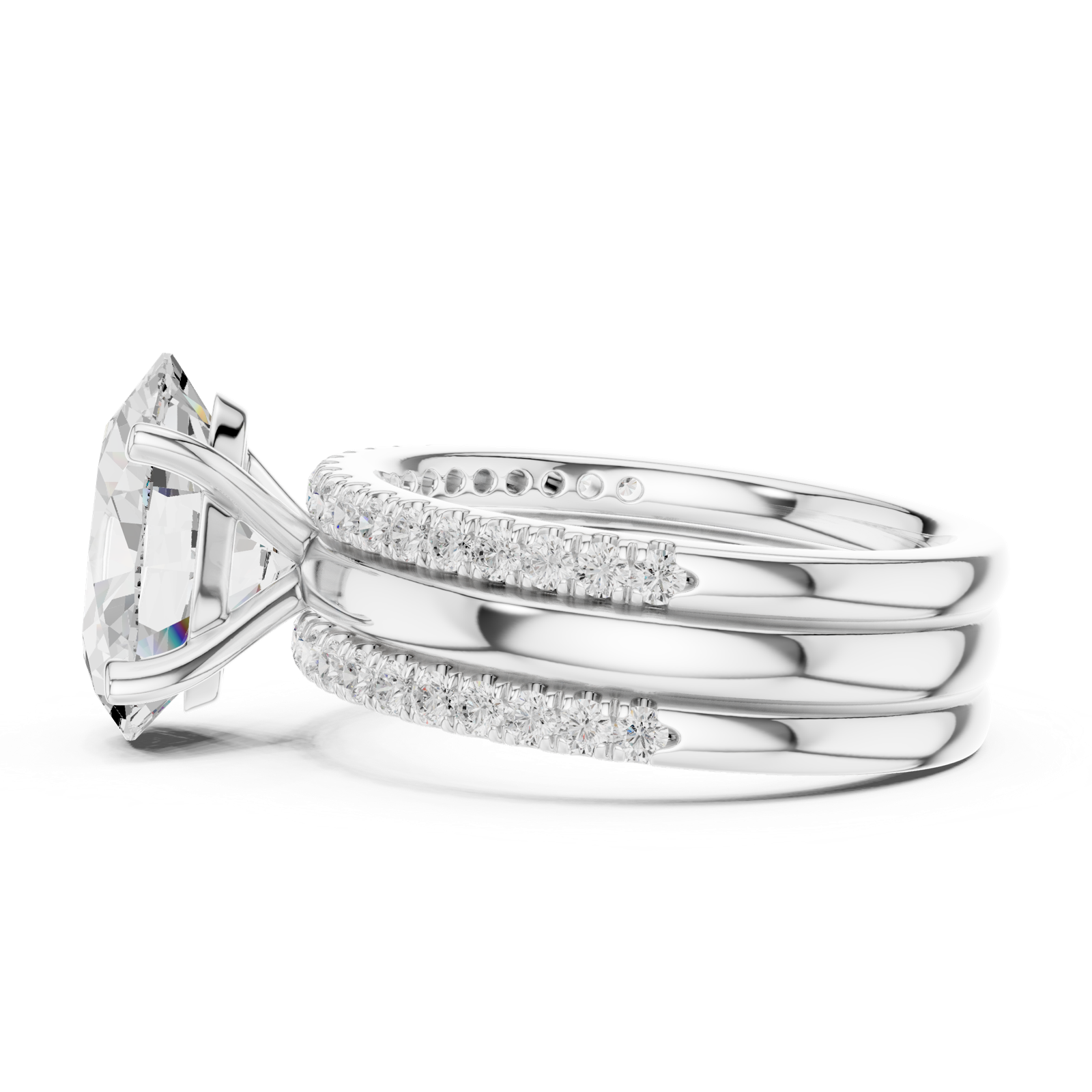 Gold Ring DDLR-948, White Gold, view 3