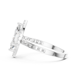 Gold Ring DDLR-349, Marquise center stone, White Gold, view 3