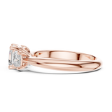 Gold Ring DDLR-044, Asscher center stone, Rose Gold, view 3