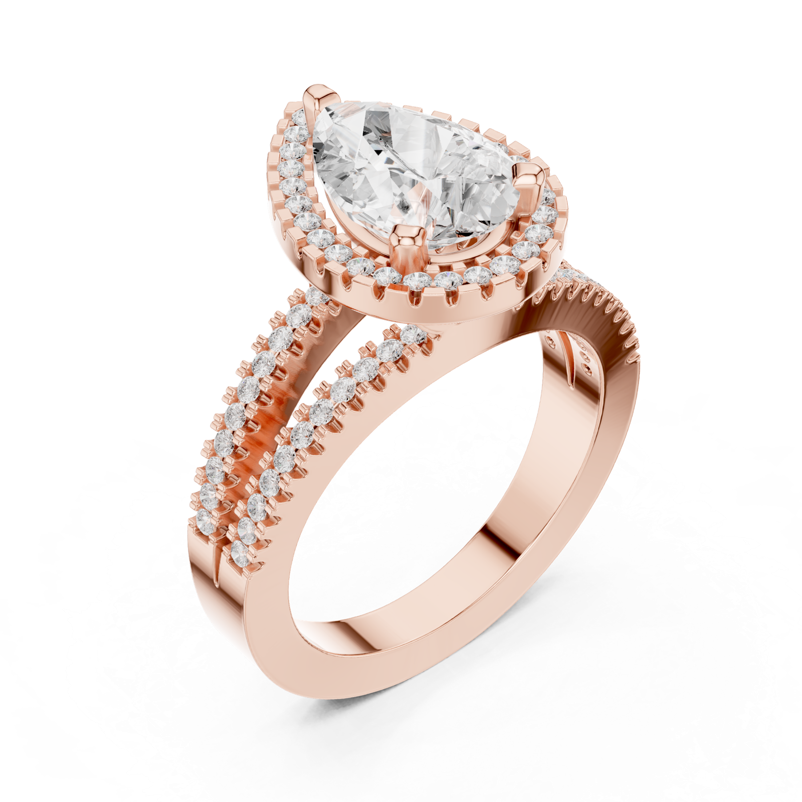 Gold Ring DDLR-350, Rose Gold, view 2