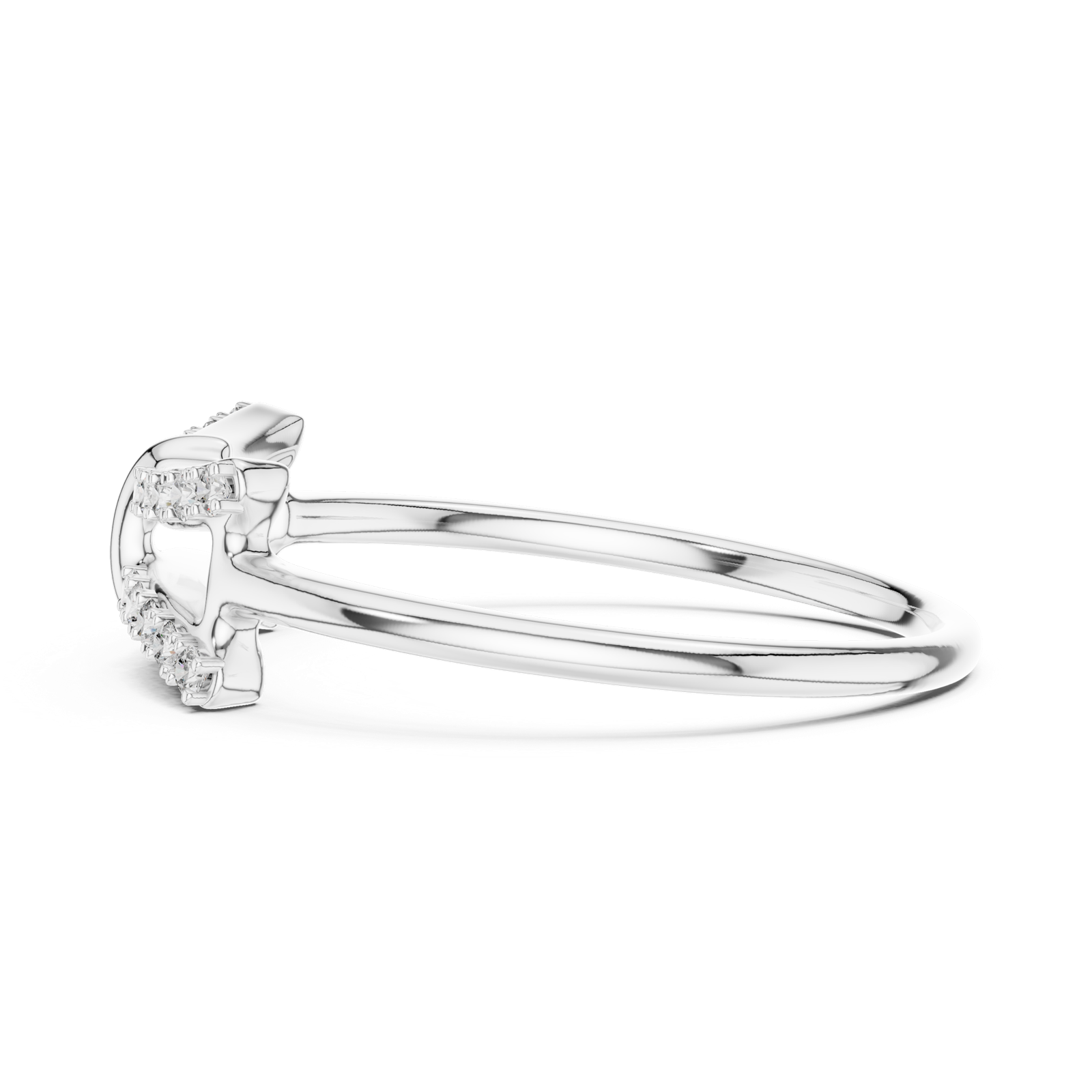 Gold Ring 12-10050@L, White Gold, view 3