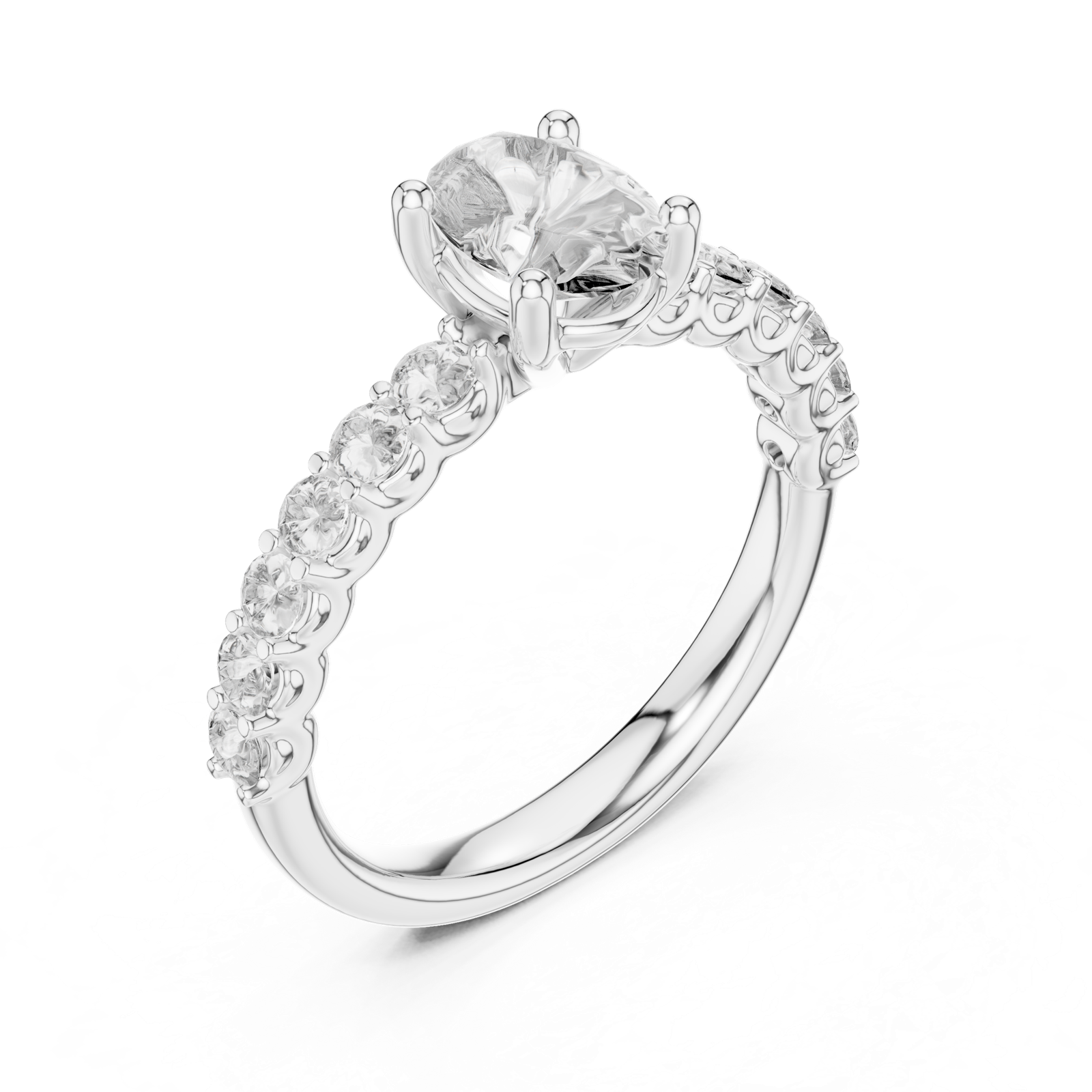 Gold Ring L03-667, White Gold, view 2