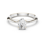 Gold Jewelry L36-6, Oval center stone, White Gold