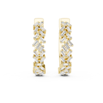 14K Solid Gold Lab Diamond Huggie Earrings, Yellow Gold