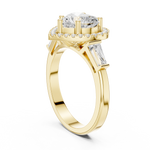 Gold Ring DDLR-342, Heart center stone, Yellow Gold, view 1