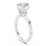 Gold Ring DDLR-176, Oval center stone, White Gold, view 1