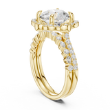 Gold Ring DDLR-442, Round center stone, Yellow Gold, view 1