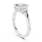 Gold Ring DDLR-038, Asscher center stone, White Gold, view 1