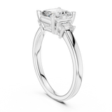 Gold Ring DDLR-038, Asscher center stone, White Gold, view 1