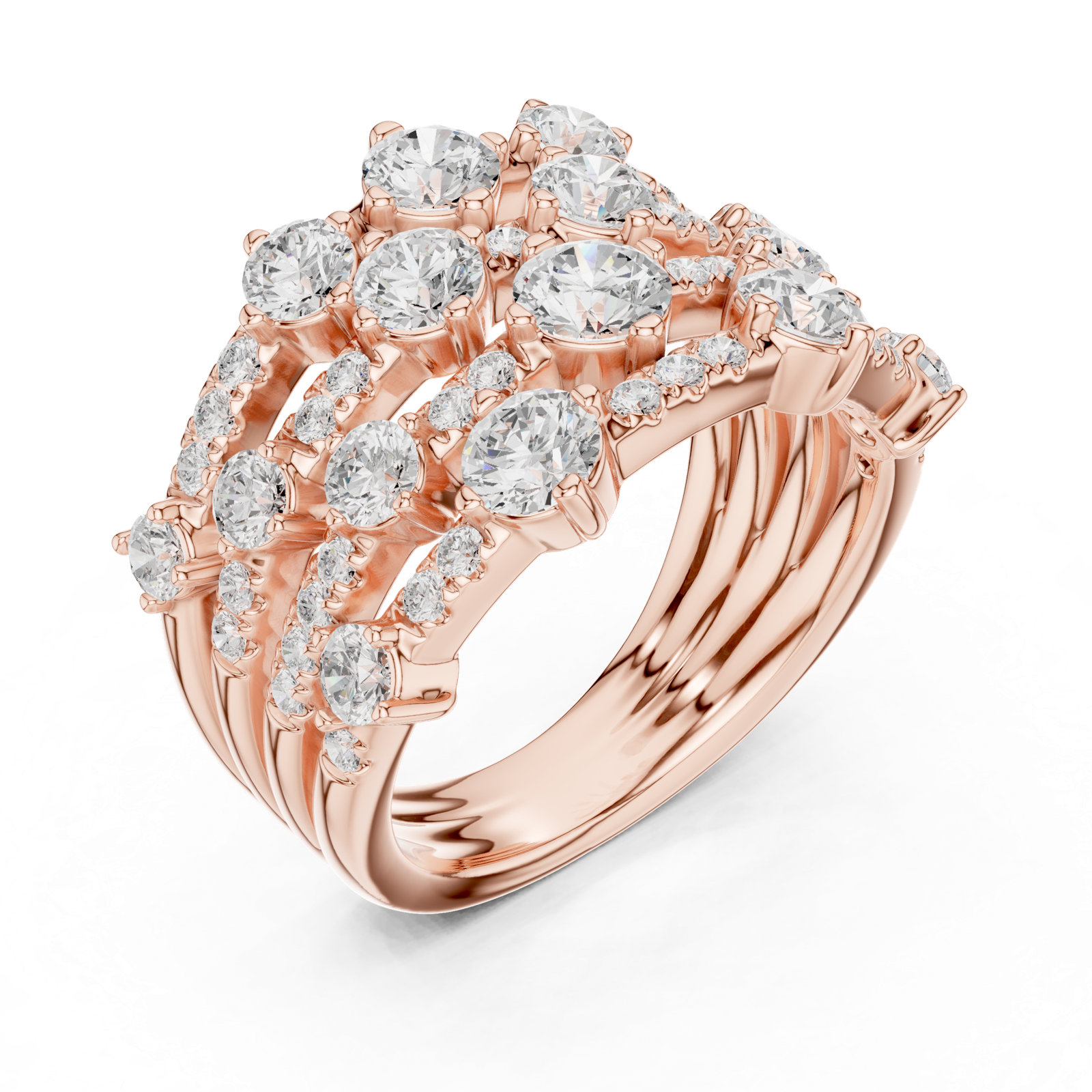 Gold Ring DDLR-866, Rose Gold, view 2