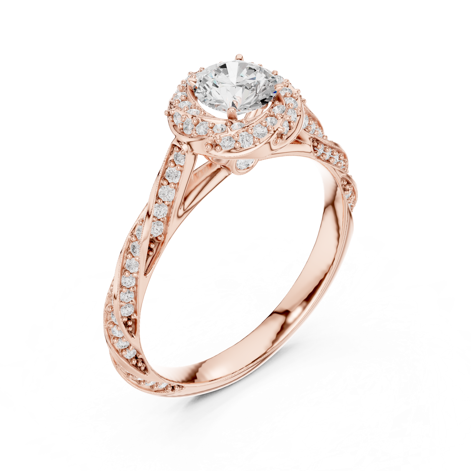 Gold Ring LR-0260, Rose Gold, view 2