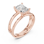Gold Jewelry L36-9, Radiant center stone, Rose Gold, view 2