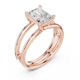 Gold Jewelry L36-9, Radiant center stone, Rose Gold, view 2