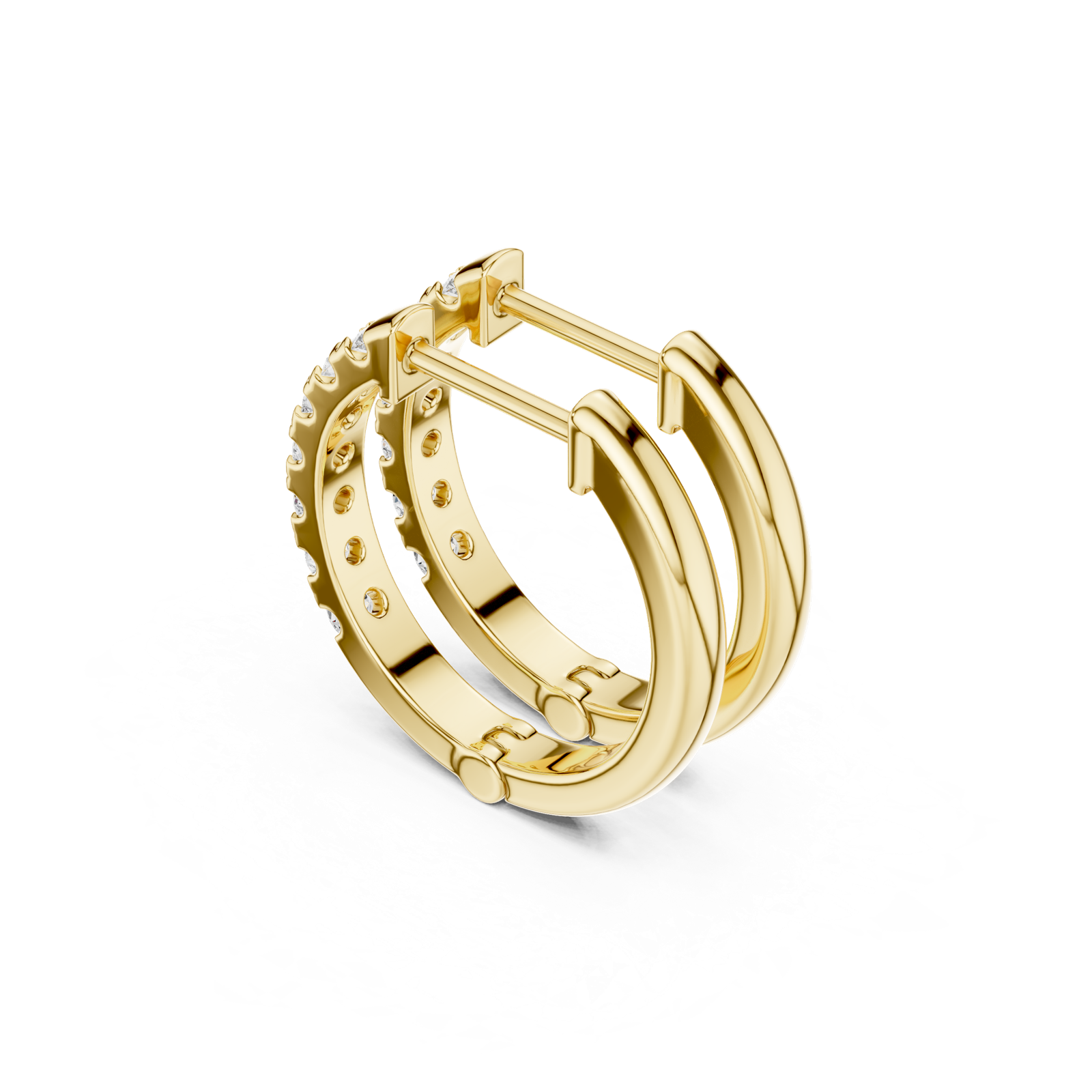 Gold Earrings SBER(24), Yellow Gold, view 2