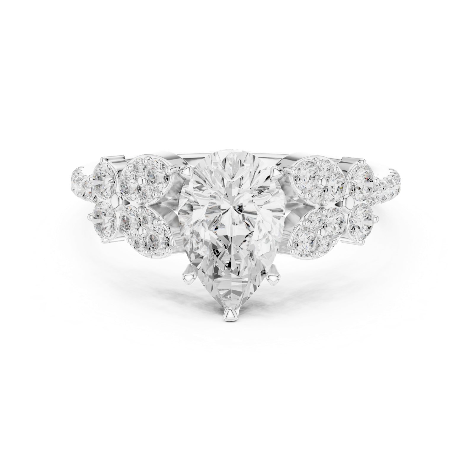 Gold Ring DDLR-1083, White Gold, view 4