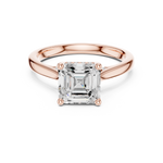 Gold Ring DDLR-163, Asscher center stone, Rose Gold, view 4