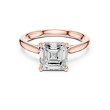 Gold Ring DDLR-163, Asscher center stone, Rose Gold, view 4