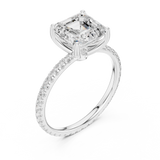 Gold Jewelry, Asscher center stone, White Gold, view 2