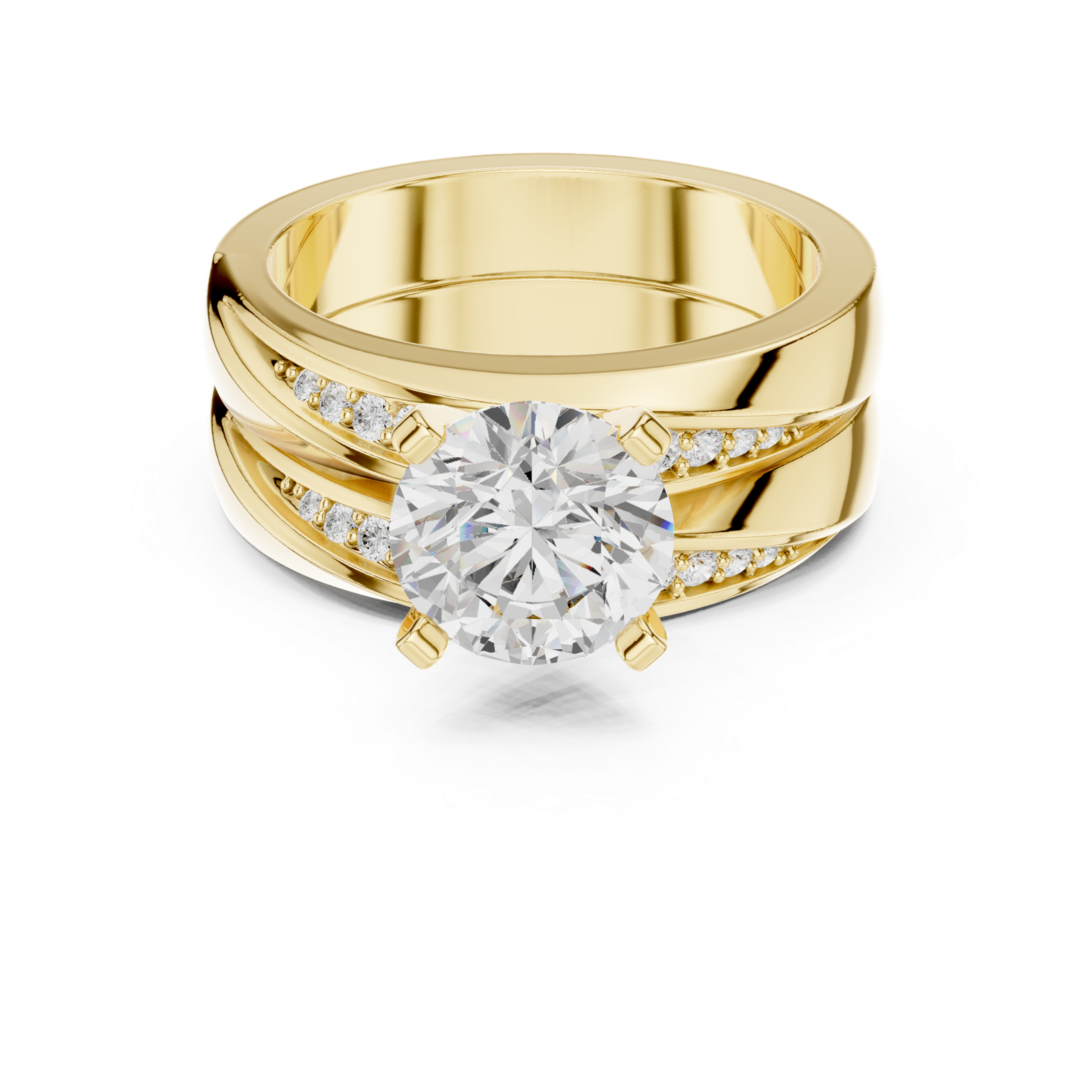 Gold Ring DDLR-291, Yellow Gold, view 4