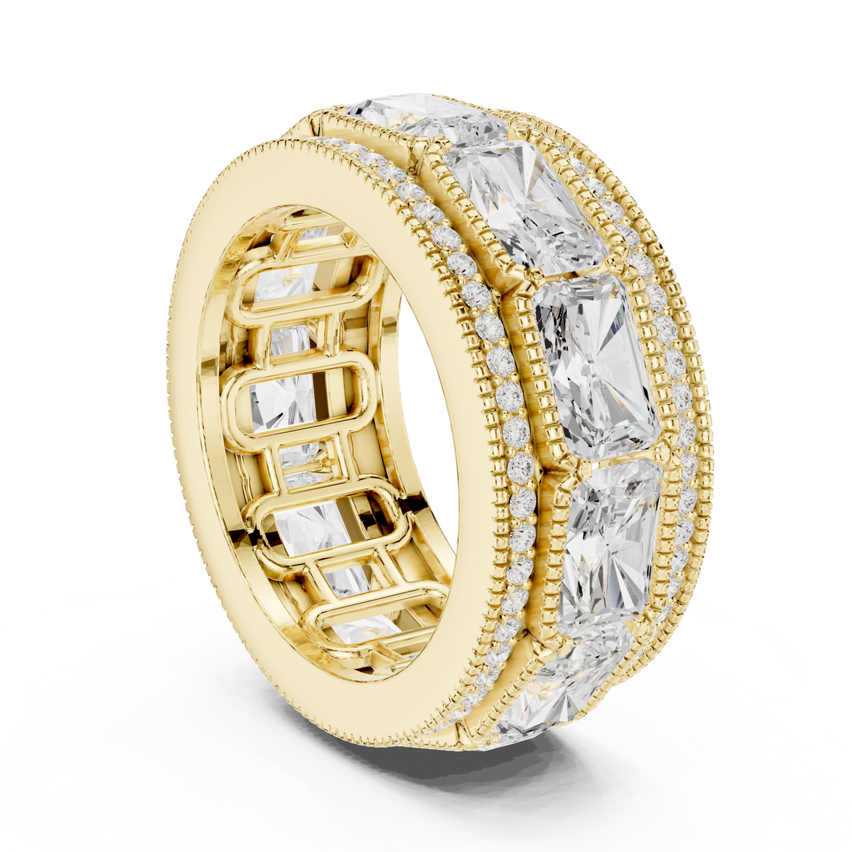 14K Solid Gold Lab Diamond Eternity Ring, Yellow Gold, view 1