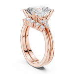 Gold Ring DDLR-440, Radiant center stone, Rose Gold, view 1
