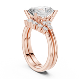 Gold Ring DDLR-440, Radiant center stone, Rose Gold, view 1