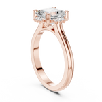 Gold Jewelry, Asscher center stone, Rose Gold, view 1
