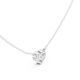 Gold Jewelry DDPO-007, Heart center stone, White Gold, view 2