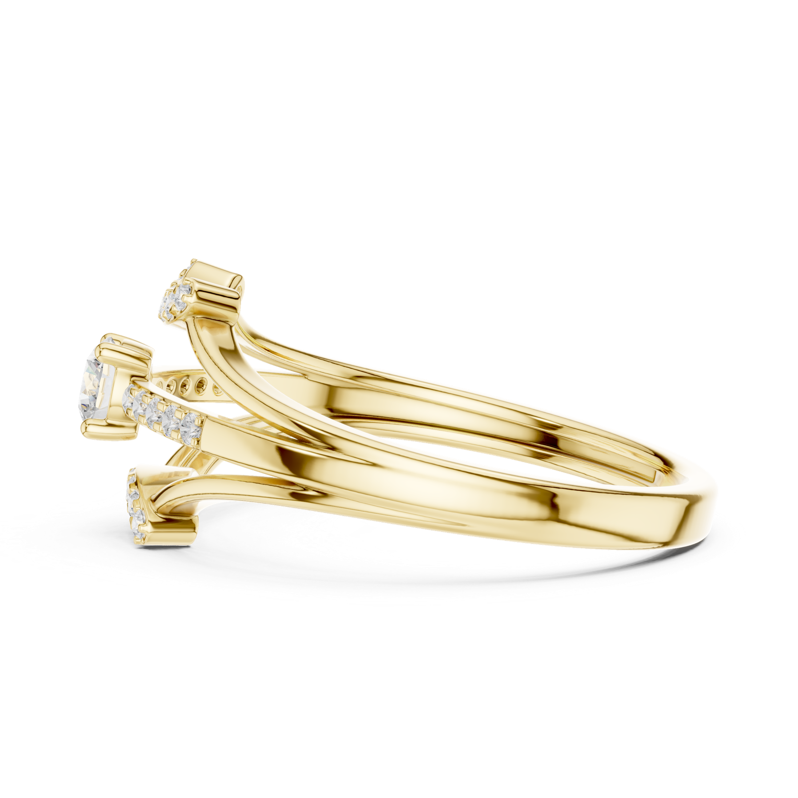 Gold Ring DDLR-843, Yellow Gold, view 3
