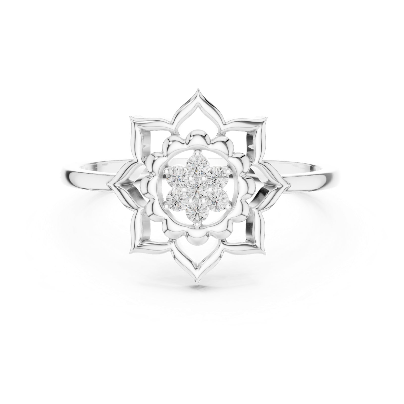 Gold Ring DR-6278, White Gold, view 4
