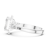 Gold Ring DDLR-342, Radiant center stone, White Gold, view 3