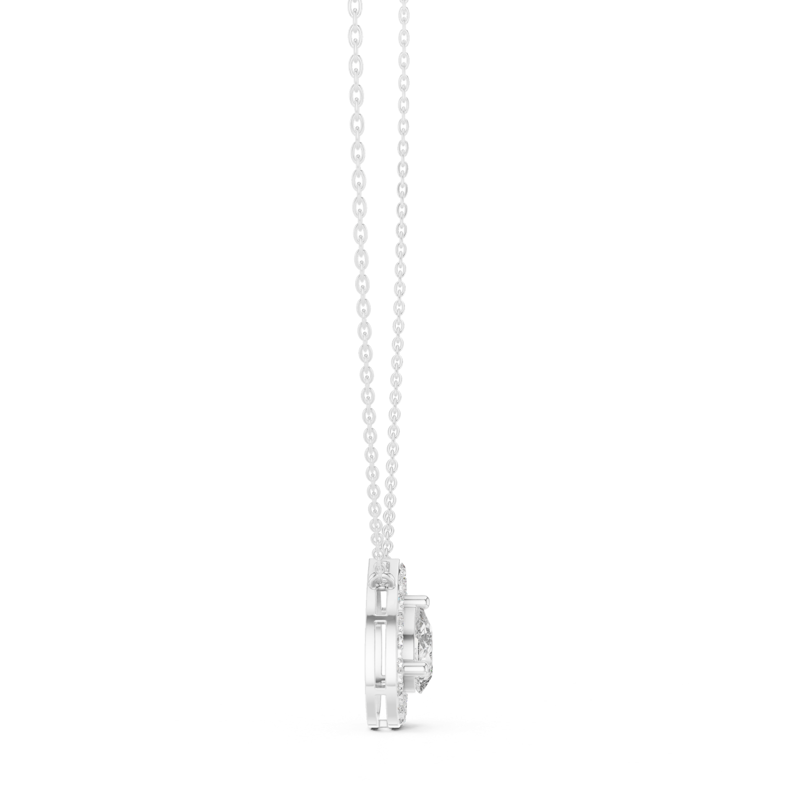 Gold Pendant GPD-0021, White Gold, view 3