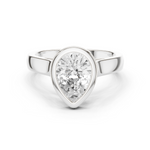 Gold Jewelry L36-3, Pear center stone, White Gold
